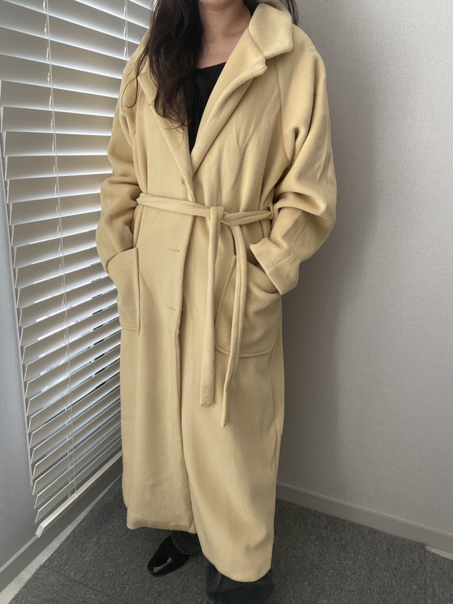 flat long coat (wool 10%)